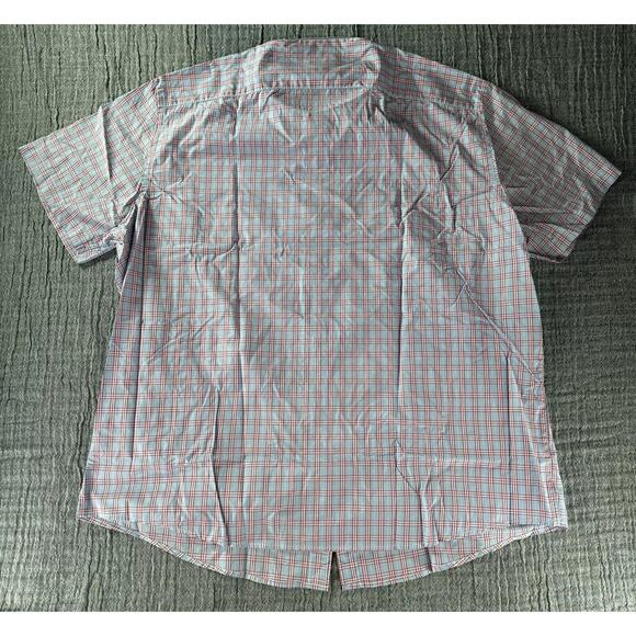 UNTUCKit Sauterns Mens XX-Large Short Sleeve Button Up Red Blue Plaid‎ Shirt - Picture 4 of 6